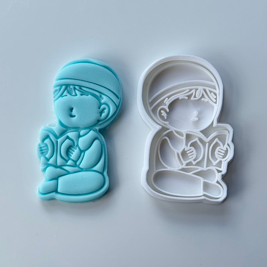 muslim boy - Ramadan / Eid stamp + cutter M1022