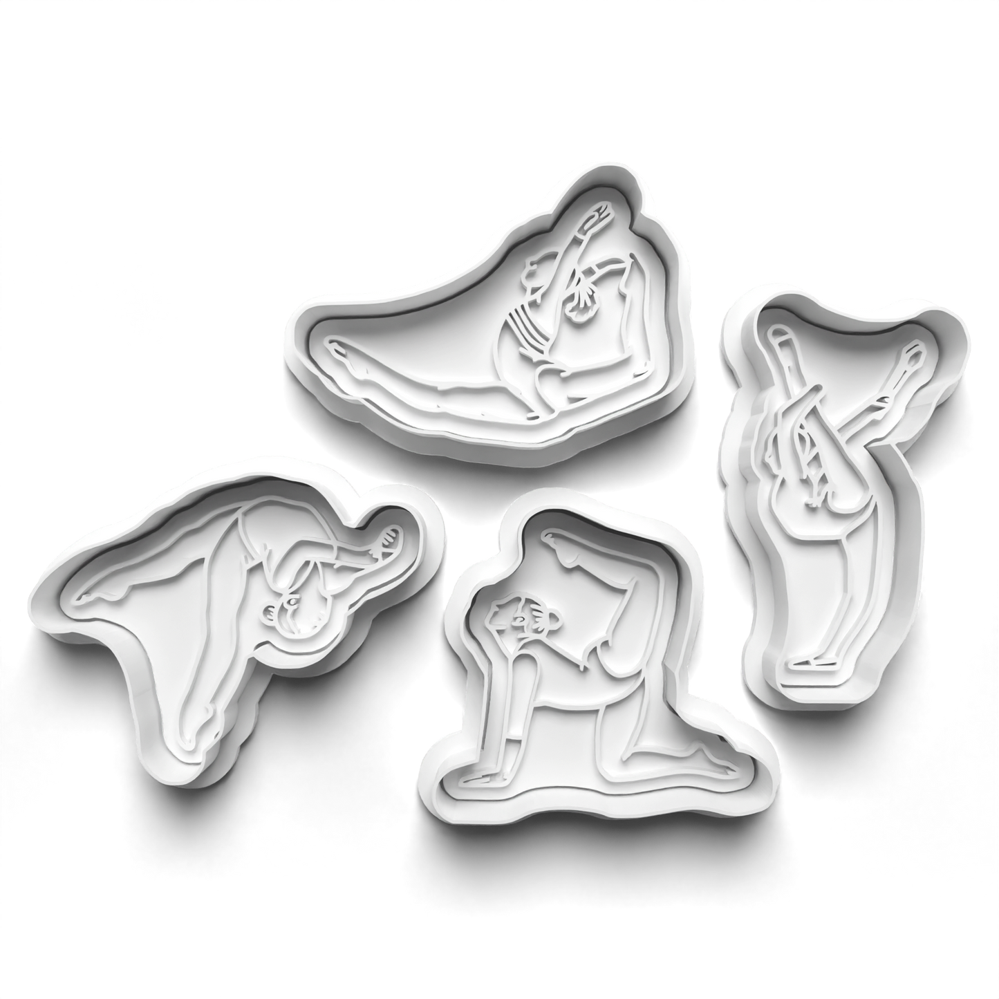 Gymnastics Set cookie cutter and stamp 0649