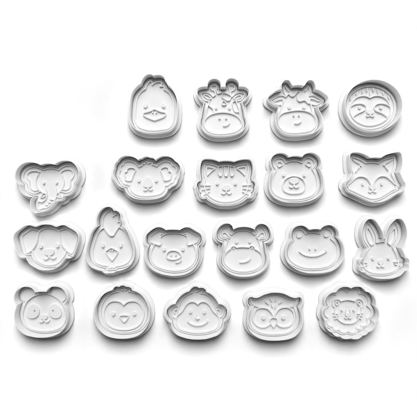 full set of Animal's head - cutter + stamp - 0724