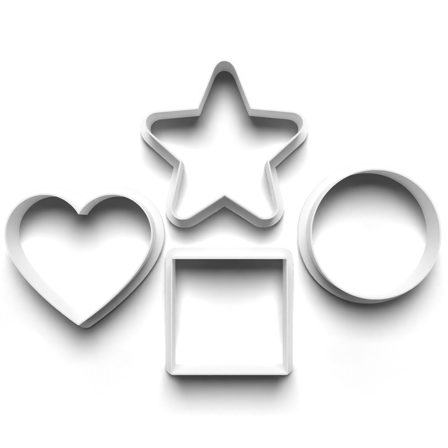 Basic shape - star circle square heart - cookie cutter 0898