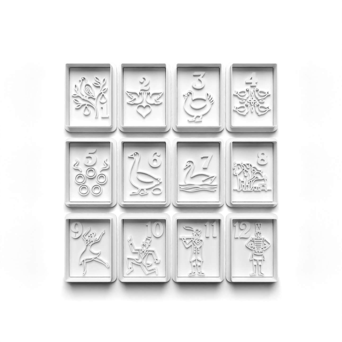 twelve days of christmas cookie cutter and stamp Calendar - 0989