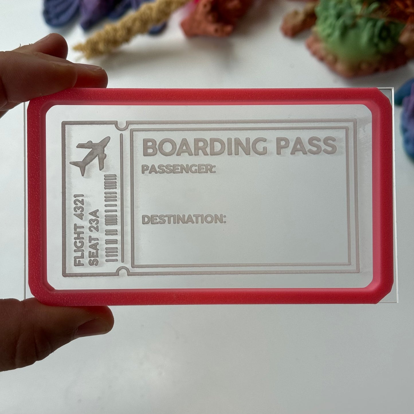 Travel Boarding pass ticket - deboss and matching cutter M1030
