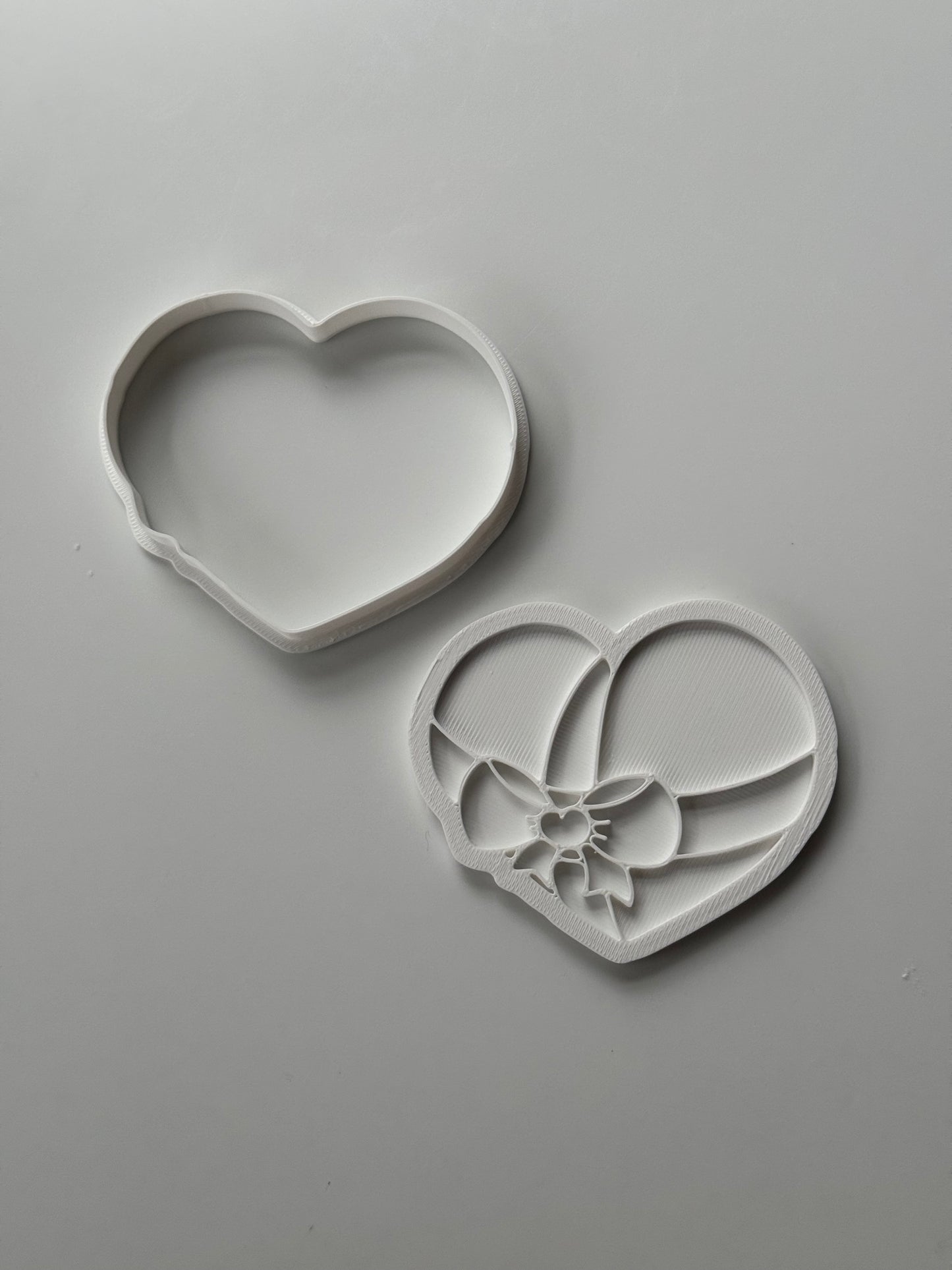 3D heart with Bow - deboss and cutter - Valentine