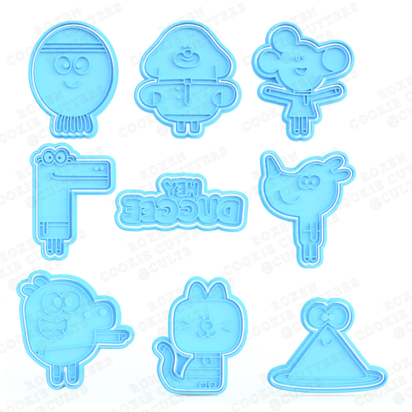 Hey Duggee Cookie Cutter + stamp set of 9 MEG cookie cutters
