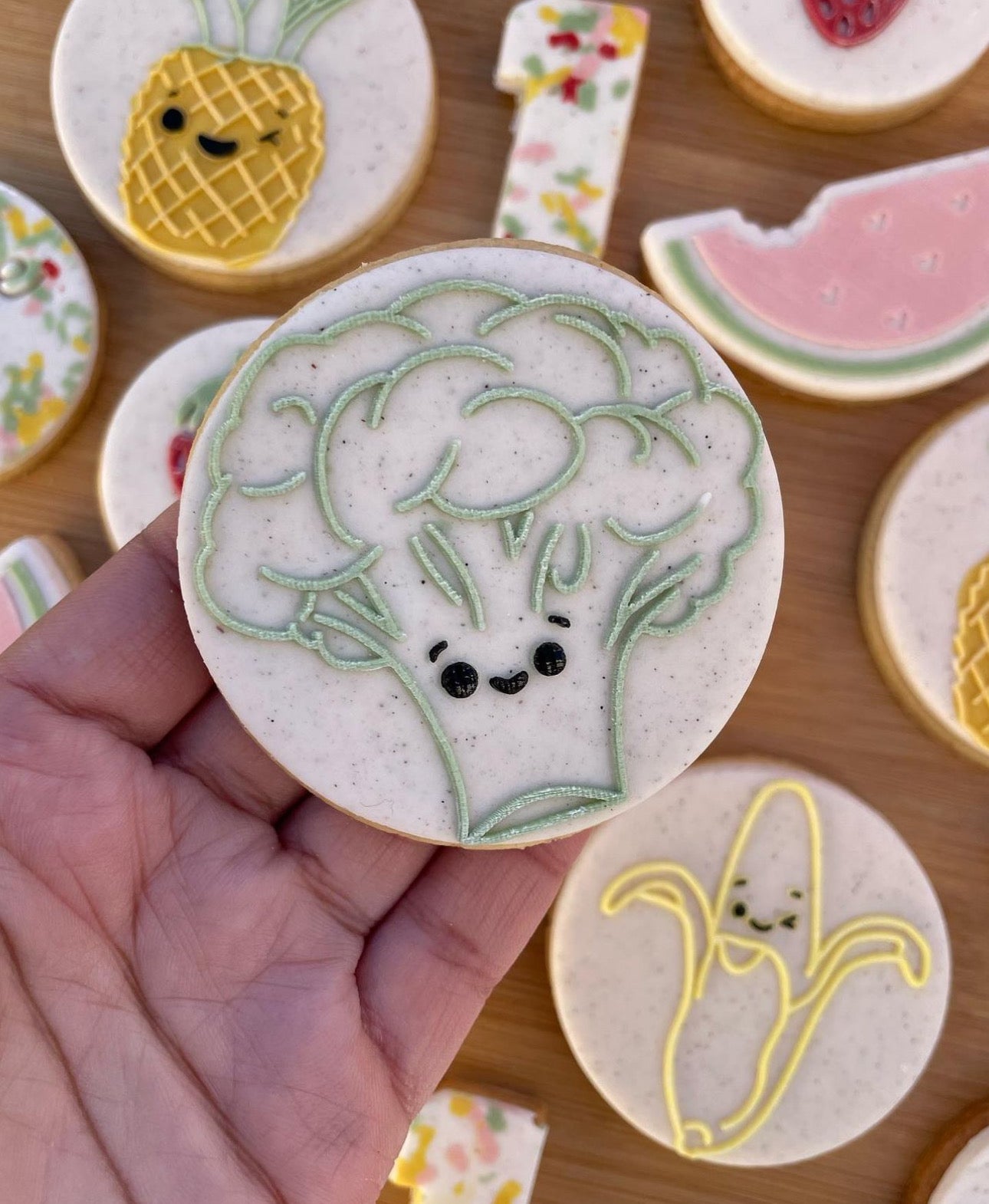 Broccoli vegetables - debossing