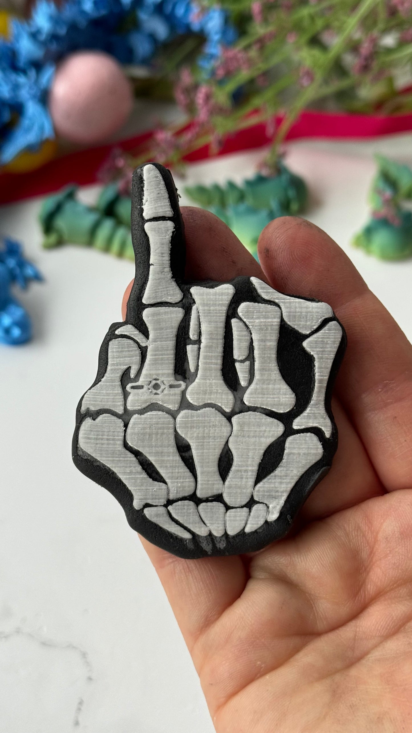 Skeleton hand wedding finger - deboss + matching cutter