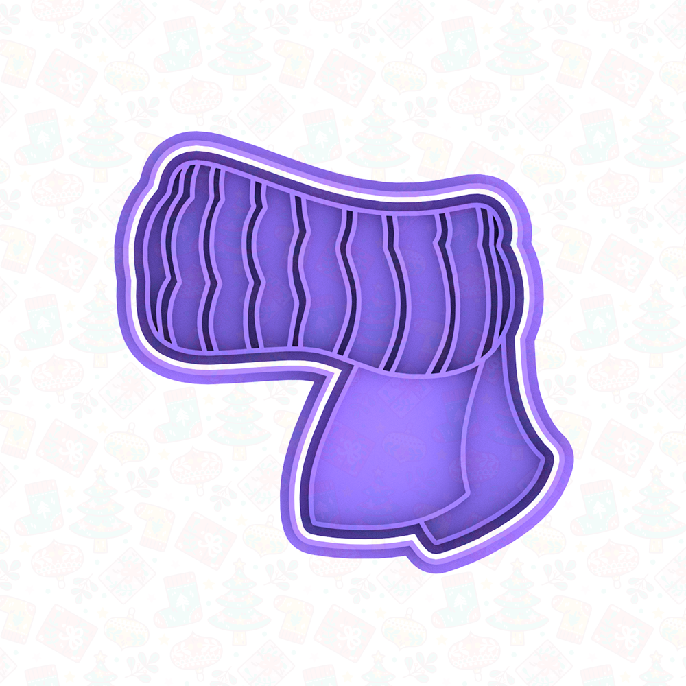 Christmas - winter scarf - cookie cutter + stamp