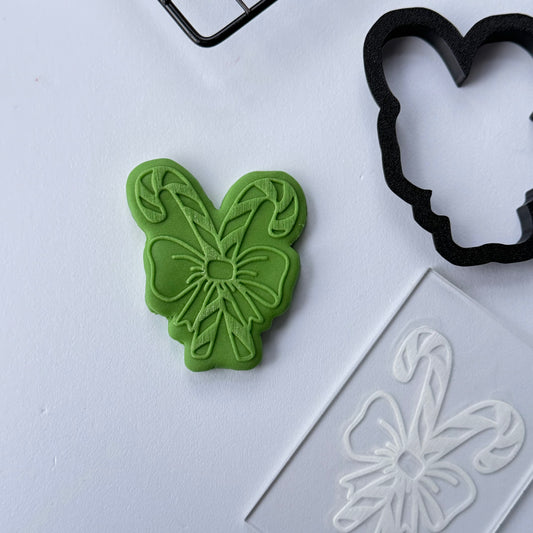 Christmas - Grinch candy canes - debossing and matching cutter