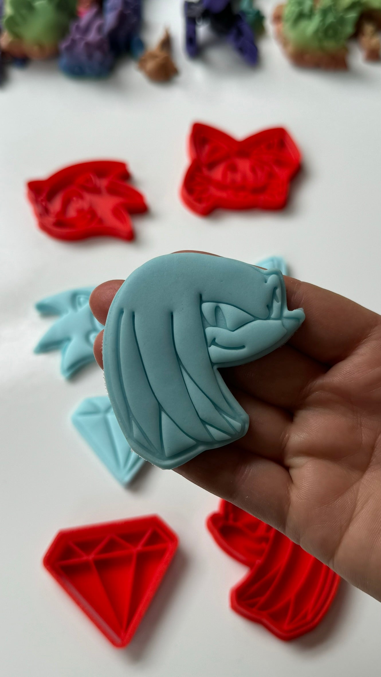 Sonic The Hedgehog-inspired SET OF 4 cookie cutter + stamp