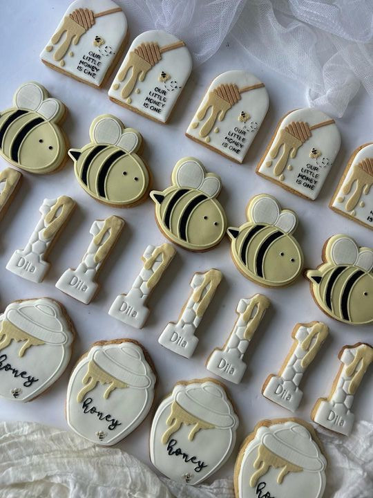 Our little honey is one- deboss and matching cutter