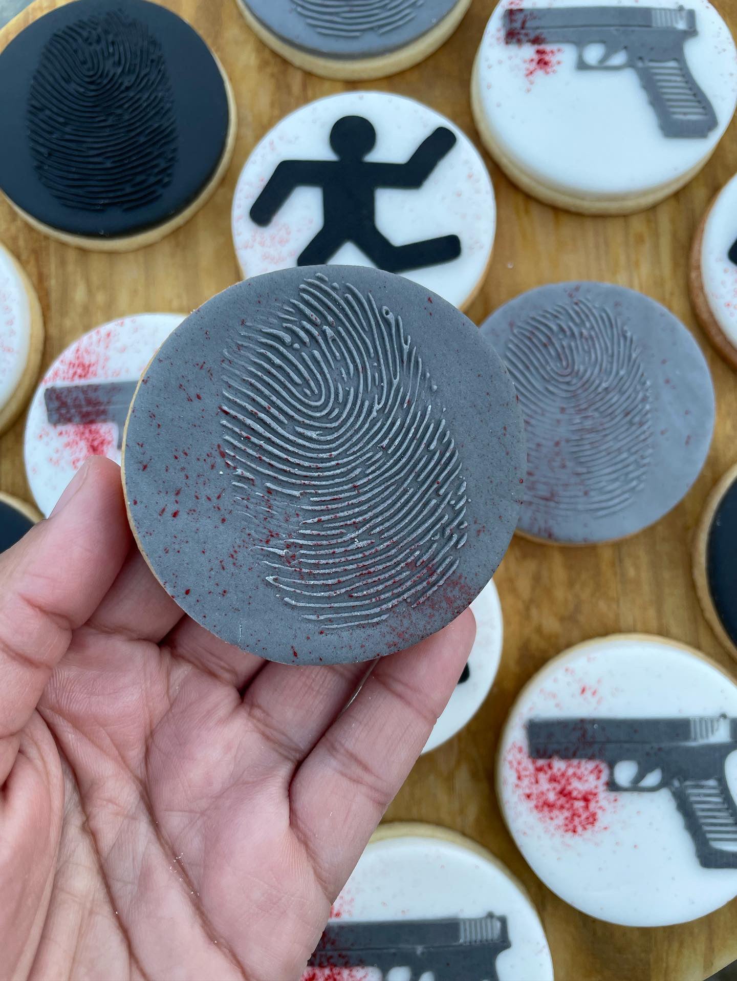 criminal crime fingerprint detective deboss MEG cookie cutters