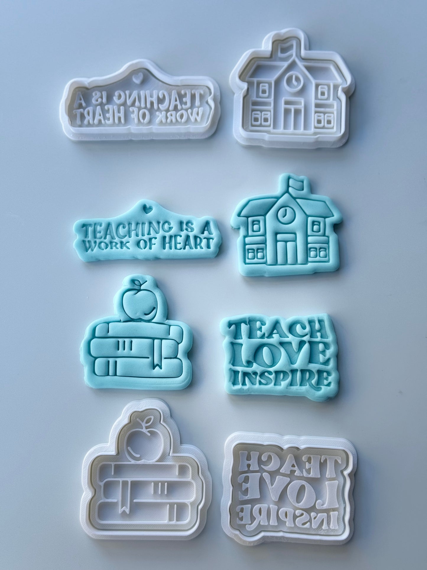 Teacher set cookie cutter and stamp 0653