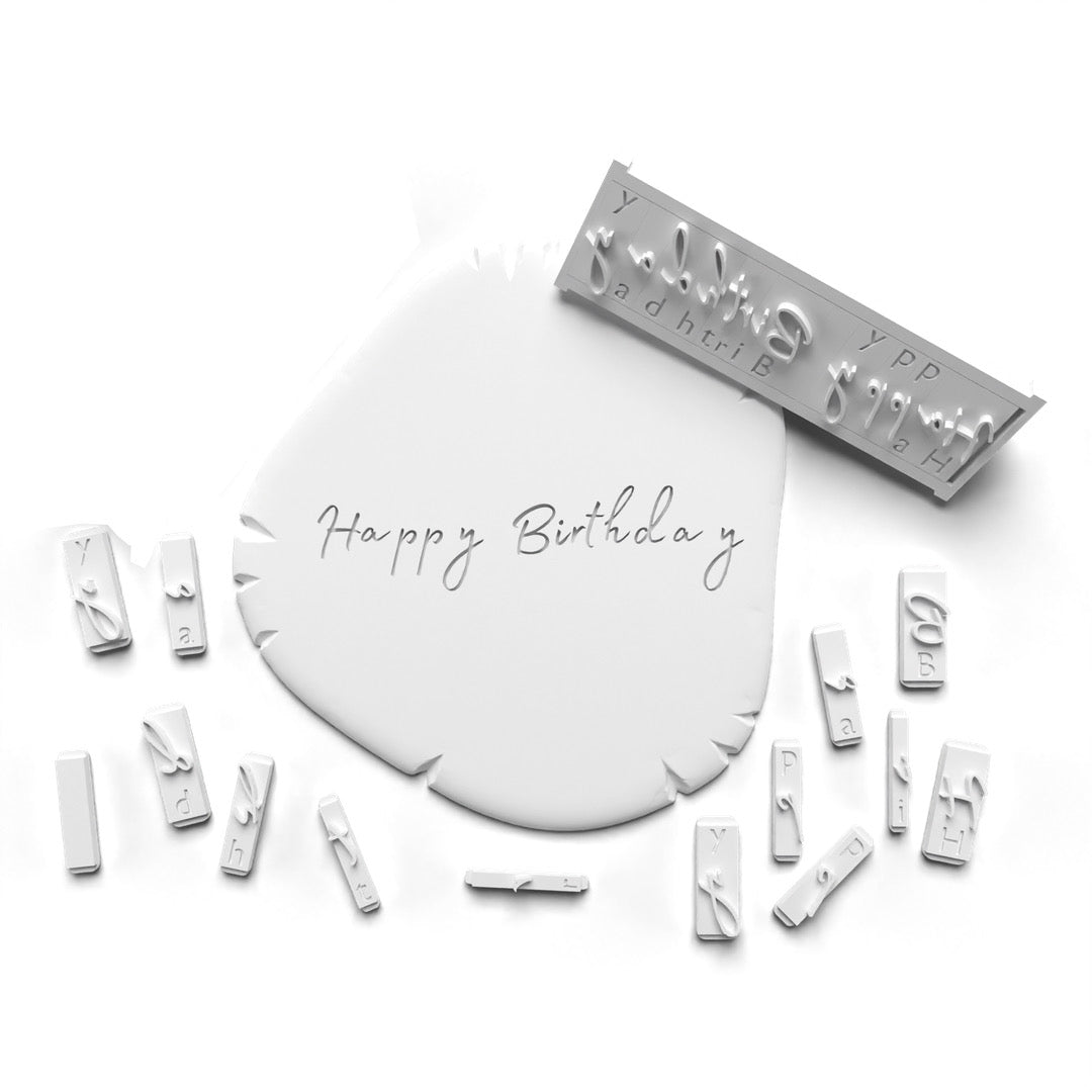 The signature font Alphabet letter stamp