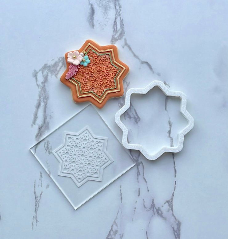 Octagon with pattern - Ramadan / Eid deboss + cutter M1022