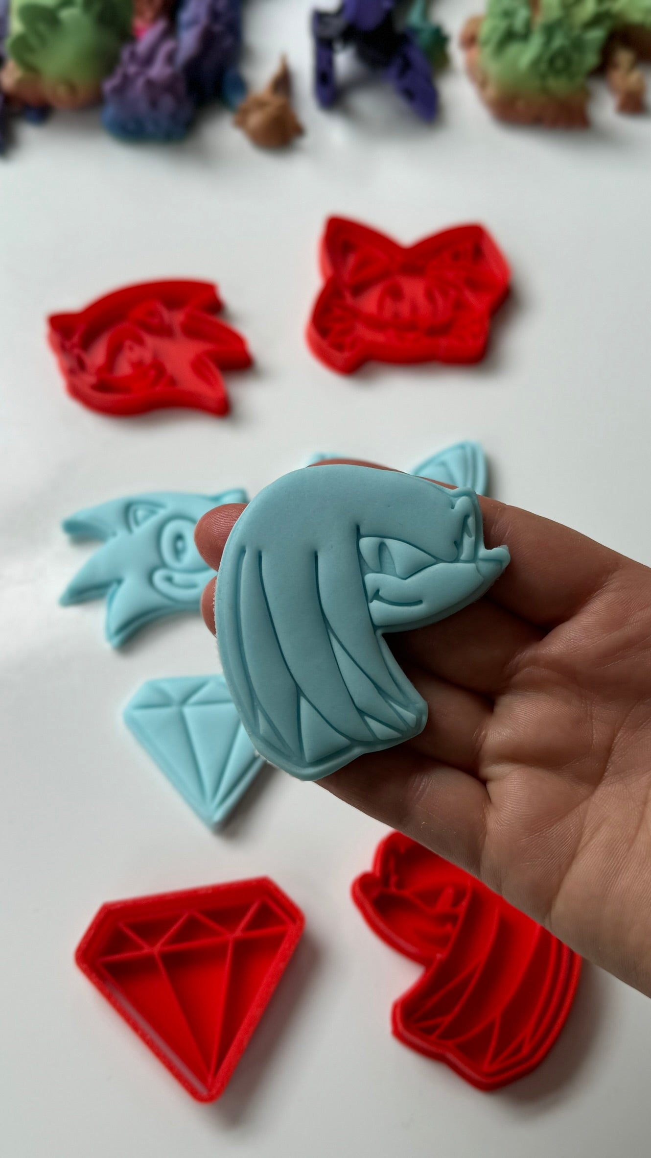 Sonic The Hedgehog-inspired SET OF 4 cookie cutter + stamp