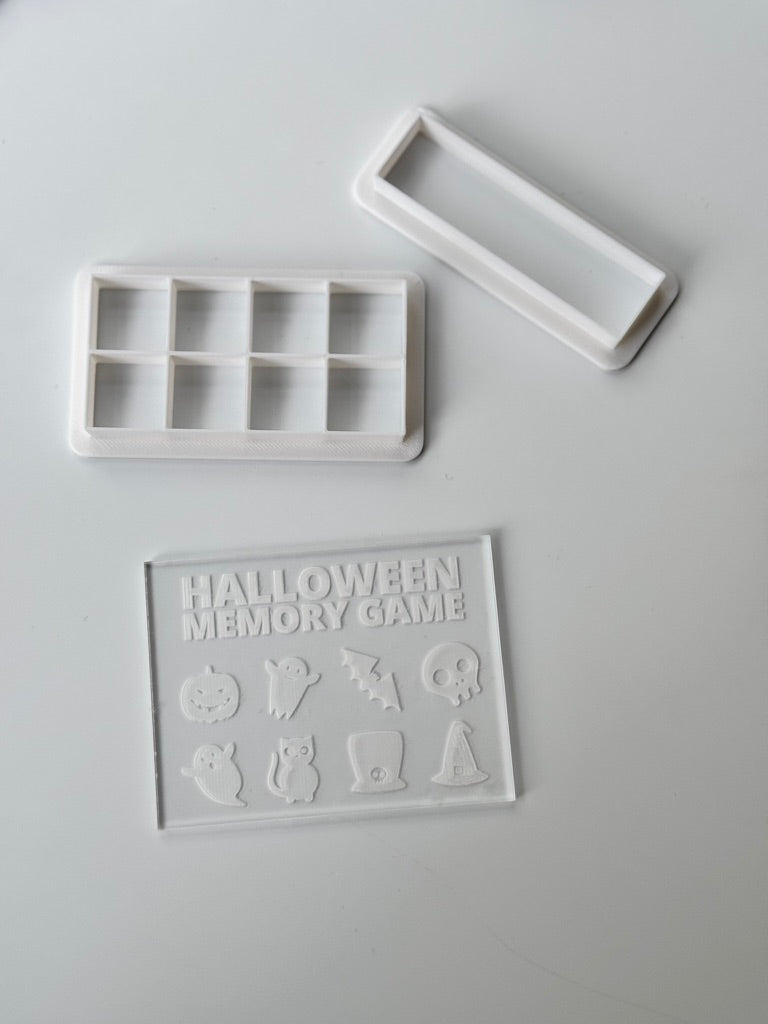 halloween memory game deboss + matching cutter