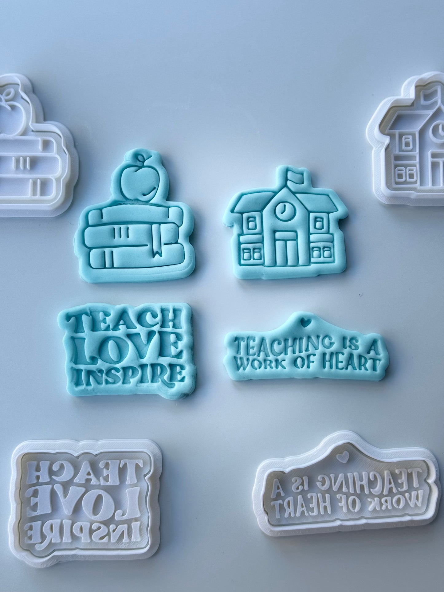 Teacher set cookie cutter and stamp 0653