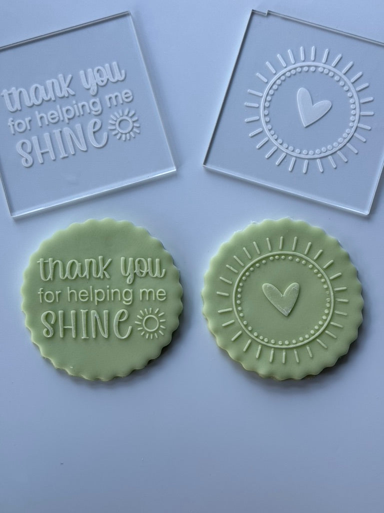 thank you for helping me shine + sun - 2 x deboss set