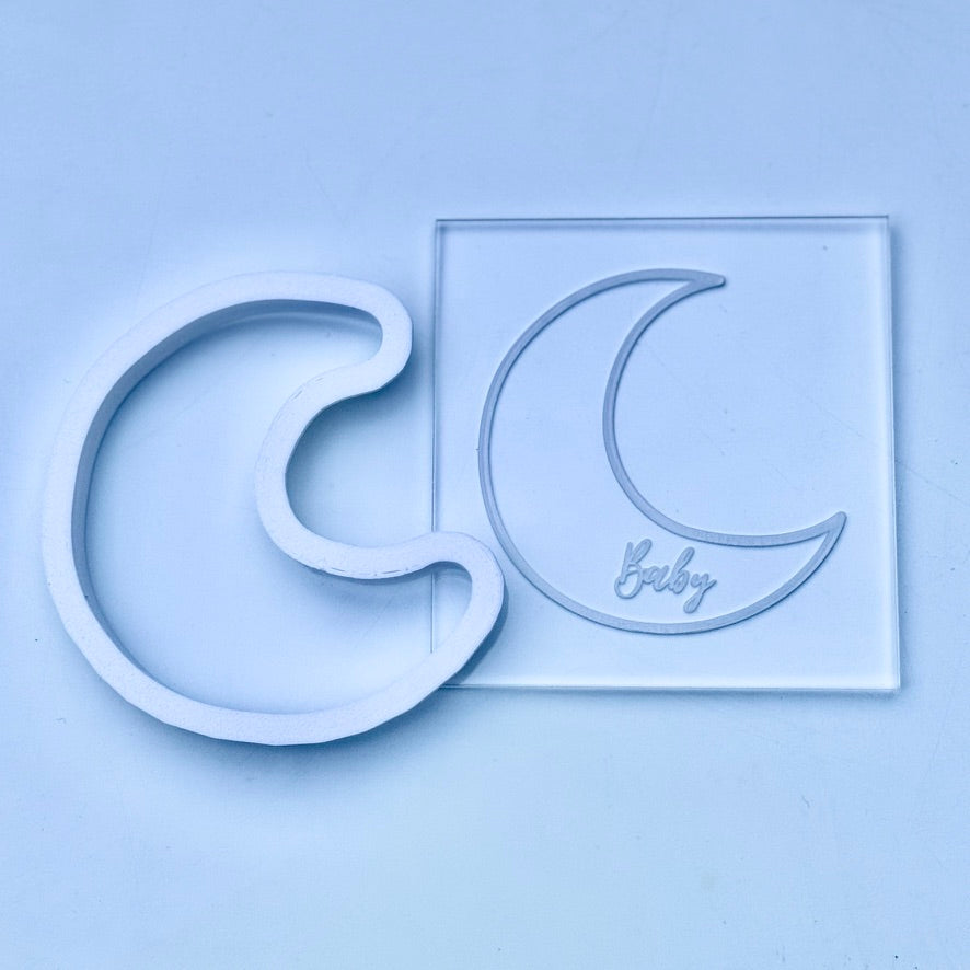 Baby - Debossing + matching cutter - moon - M1013