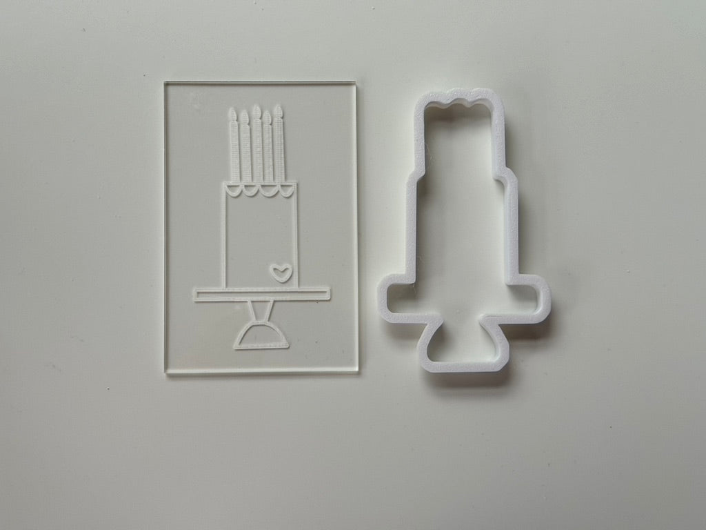 Cake - Birthday Theme - debossing and matching cutter M1034