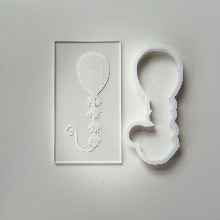 Balloon - Birthday Theme - debossing and matching cutter M1034