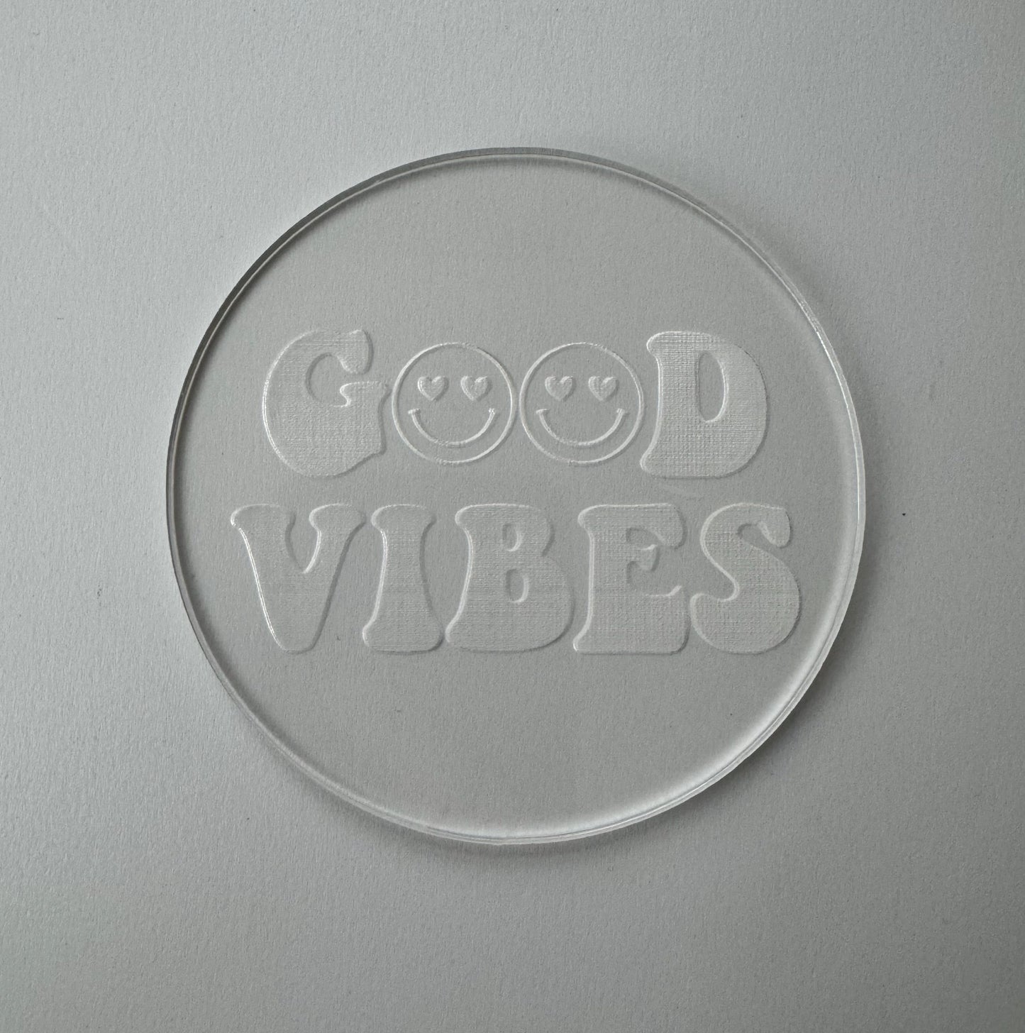 GOOD VIBES - PREPPY - RETRO- debossing