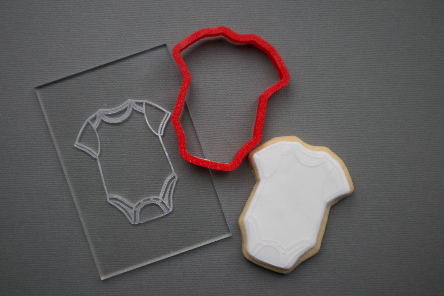 Baby bodysuit deboss + matching cutter