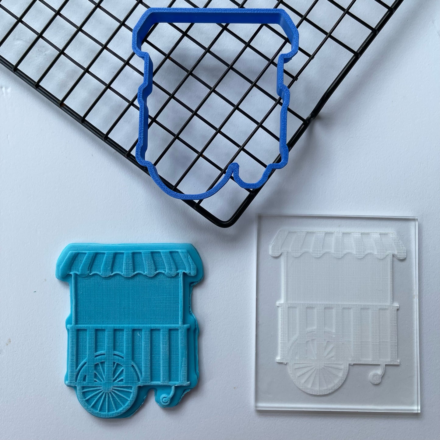 sweet candy cart Debossing + matching cutter MEG cookie cutters