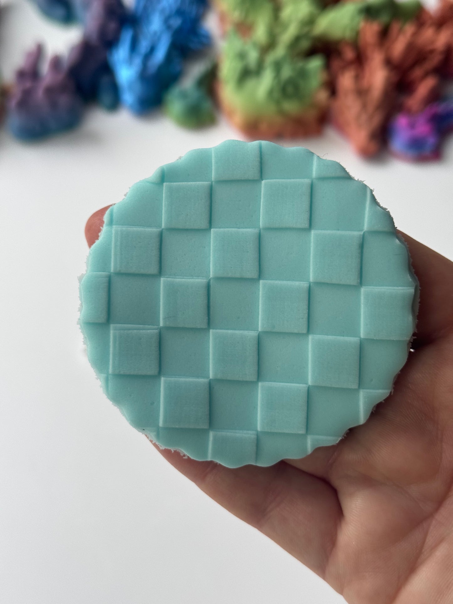 Racing pattern texture square deboss