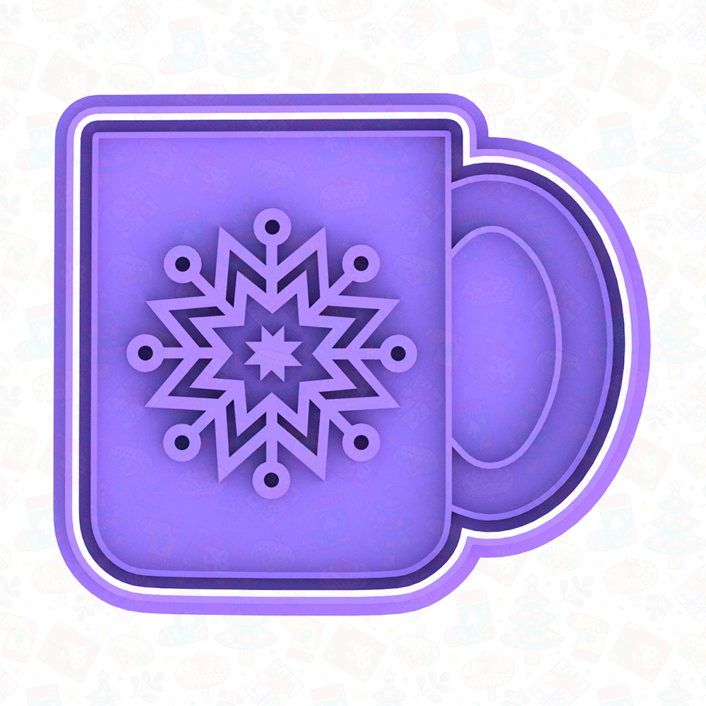 Christmas - winter cup - cookie cutter + stamp