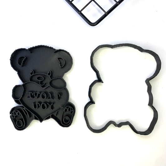 Teddy Bear I Love You - Valentine’s Day - Stamp + Cutter