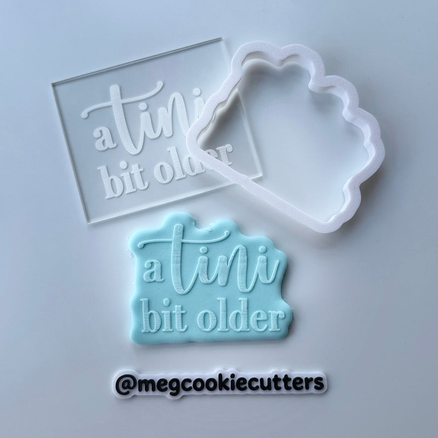 A tini bit older debossing and matching cutter - M1042