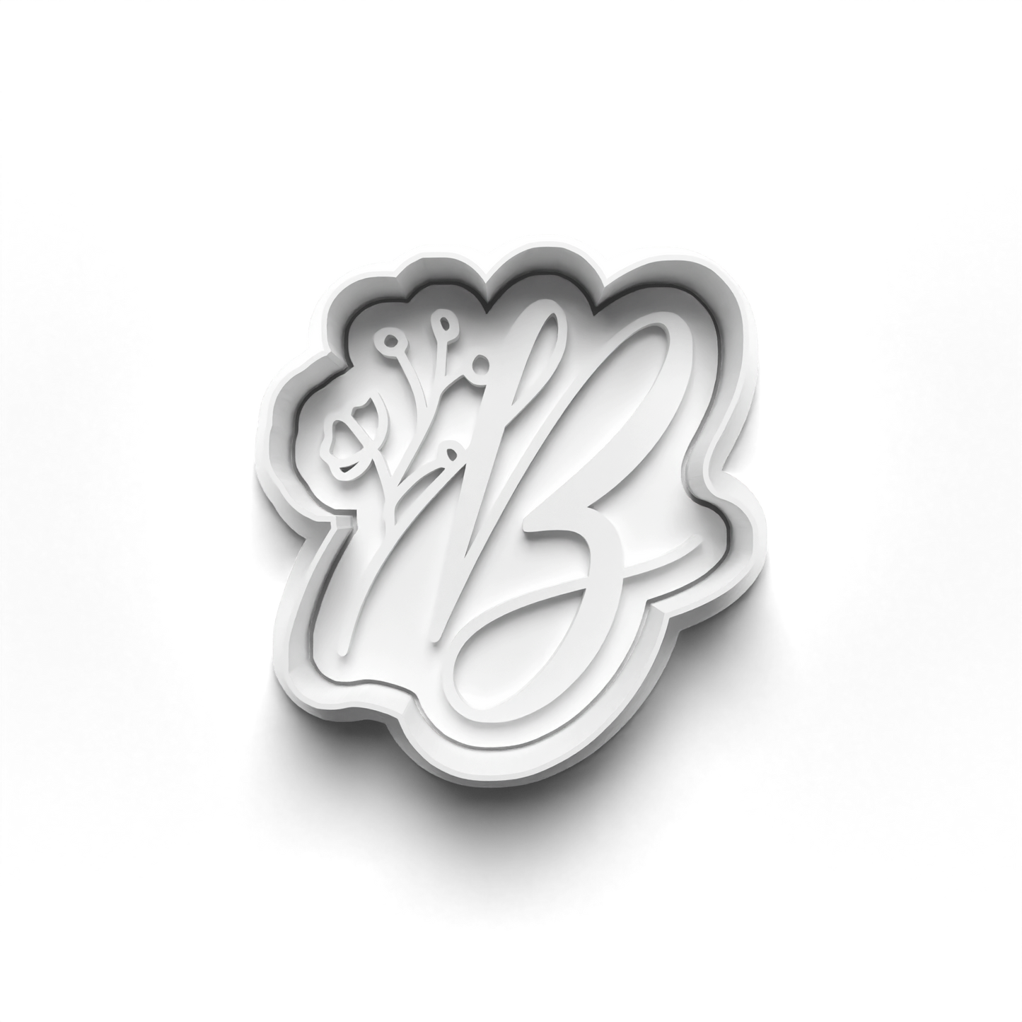Flower Alphabet cookie cutter + stamp 0815_