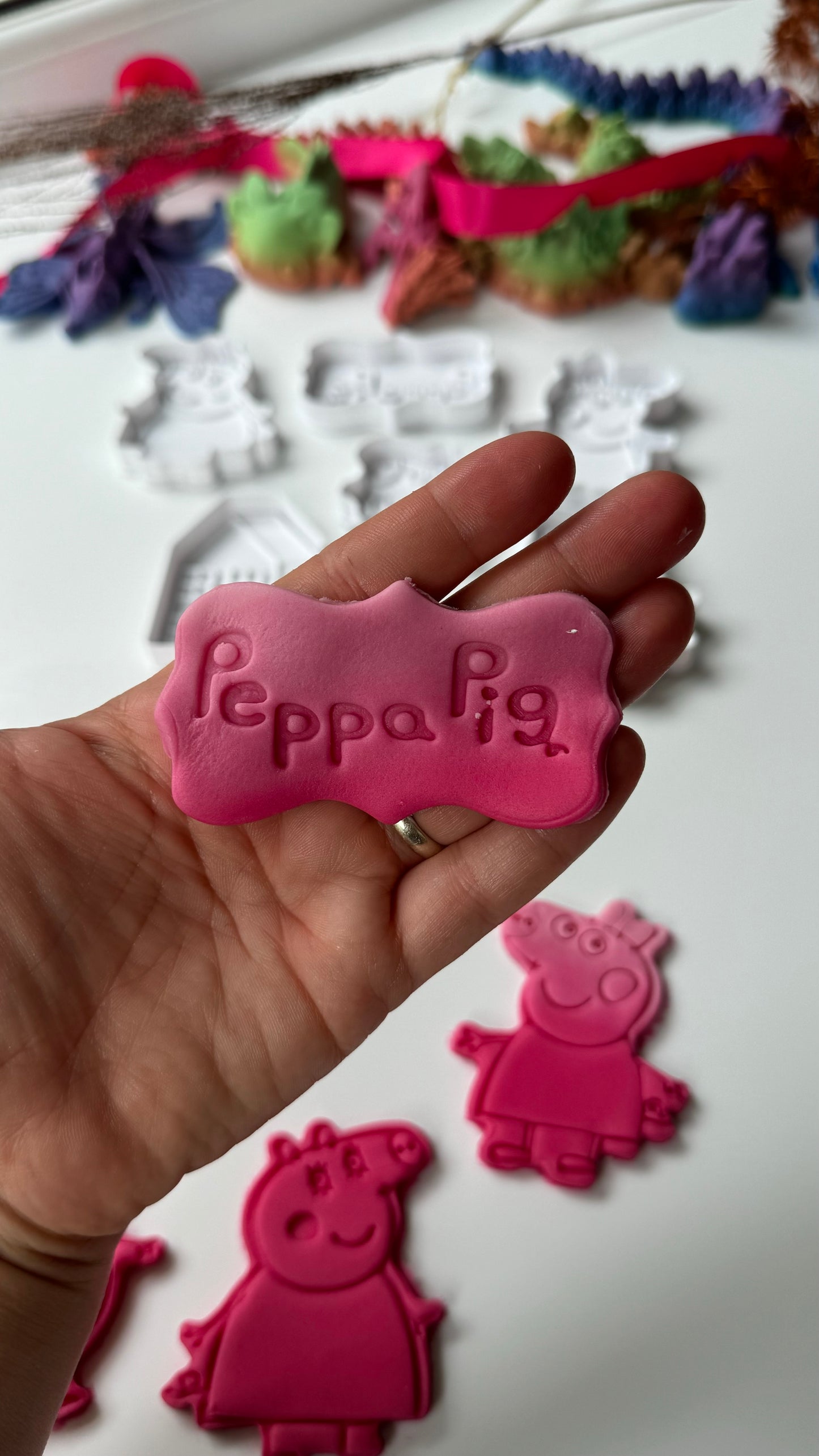 cartoon pig and family - cookie cutter + stamp