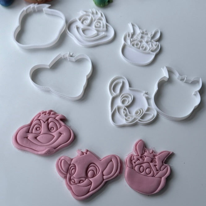 Lion king cookie cutter + stamp set of 3