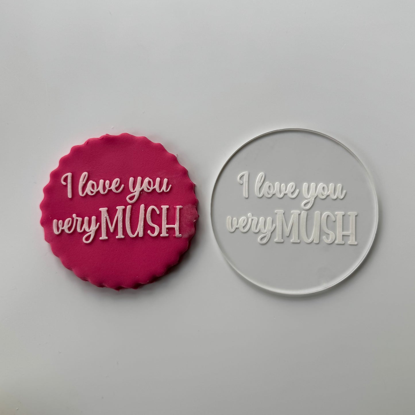 Valentine I Love you very mush debossing