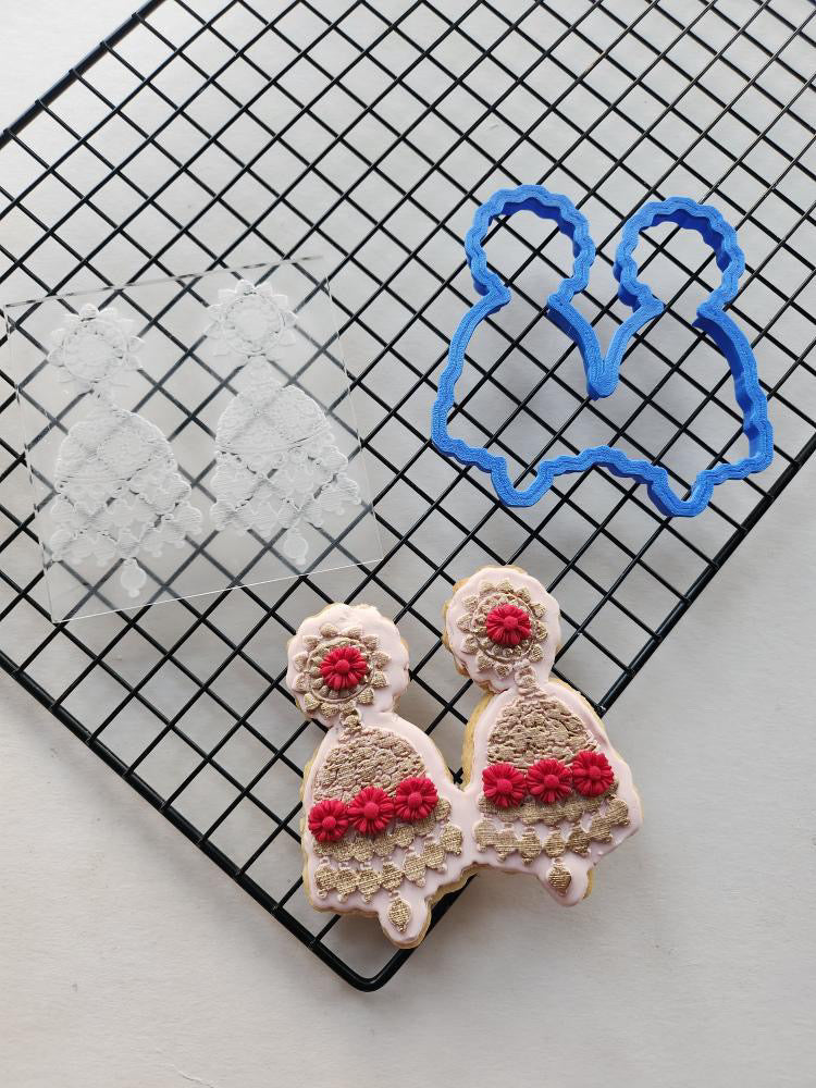 Indian Mehndi style earrings Debossing + cutter MEG cookie cutters