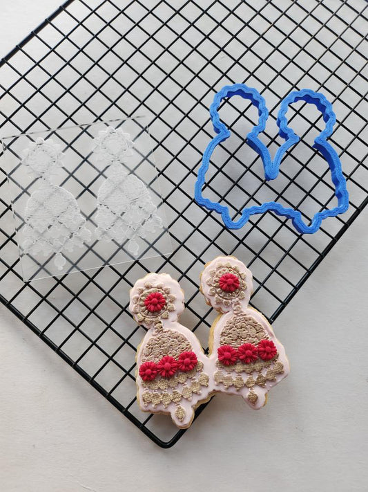 Indian Mehndi style earrings Debossing + cutter MEG cookie cutters