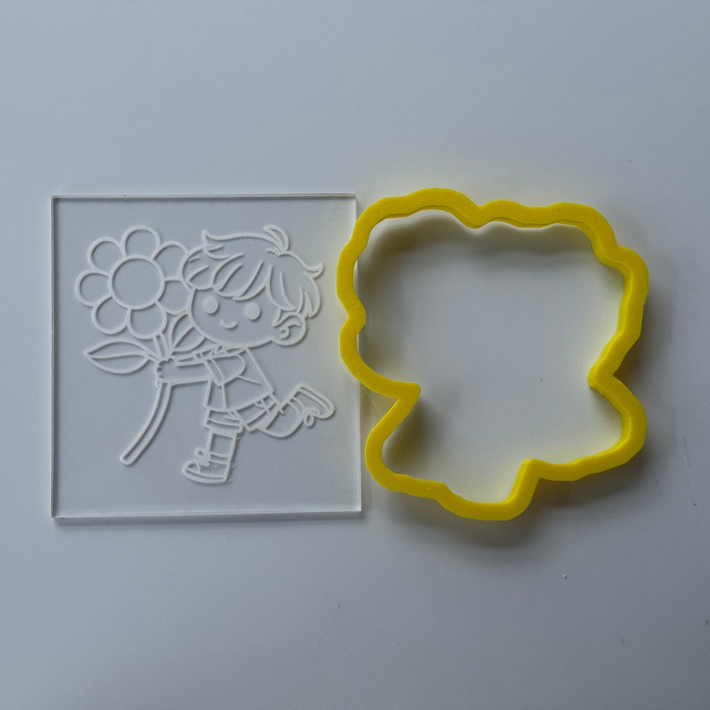 Boy with flowers deboss and cutters - MS1014