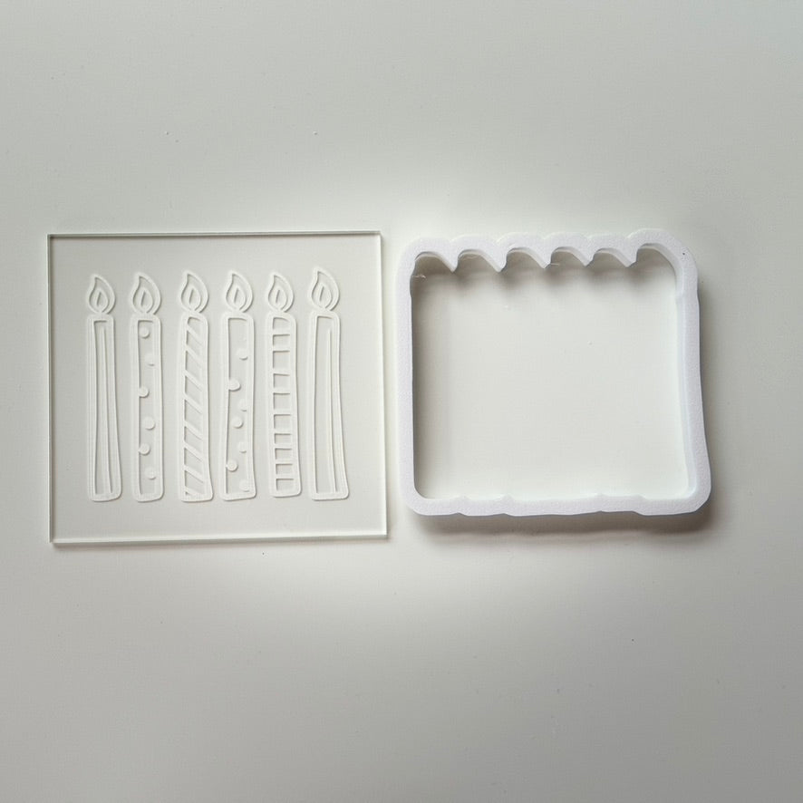 Candle - Birthday Theme - debossing and matching cutter M1034