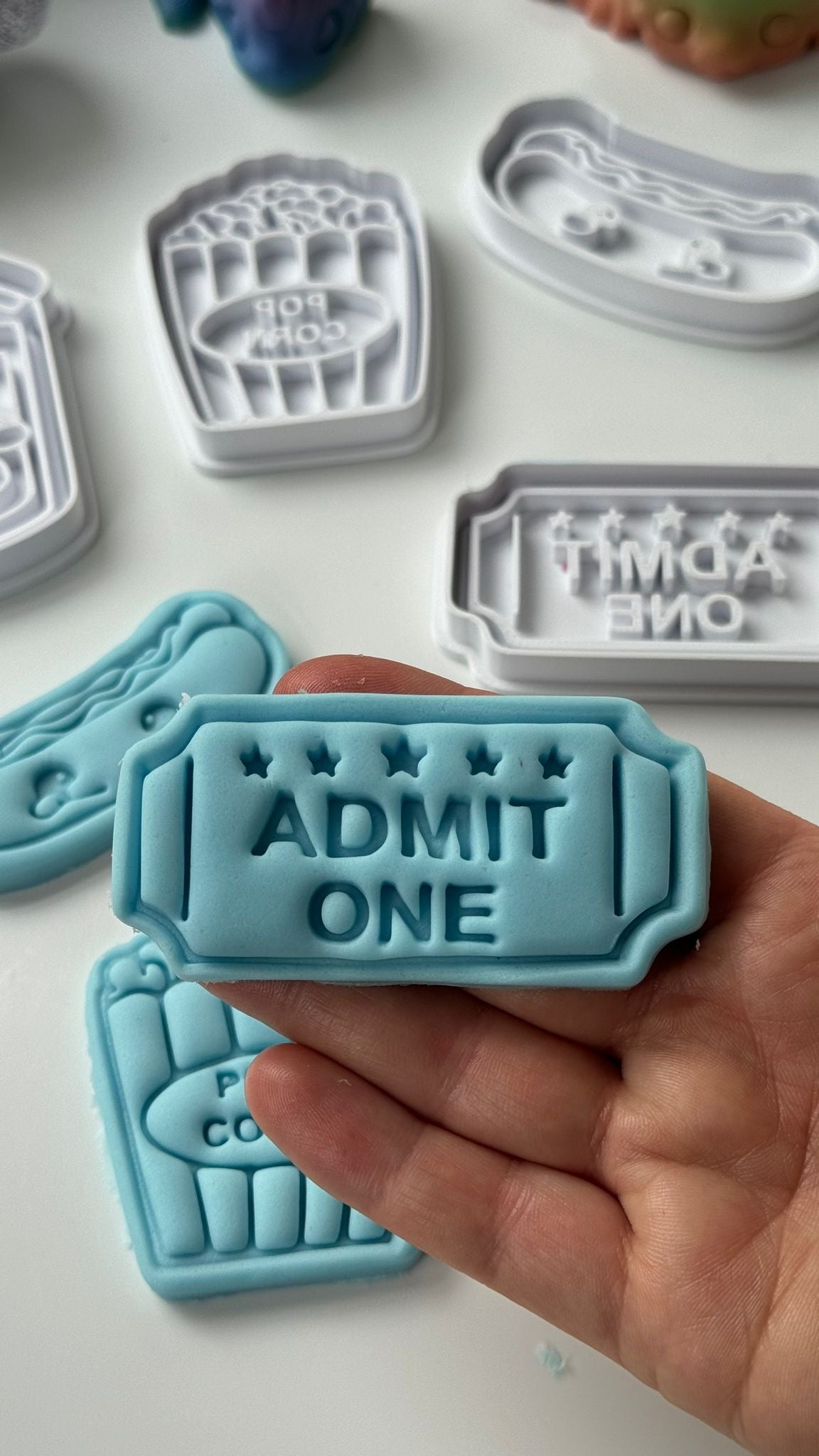 Admit one stamp + cutter
