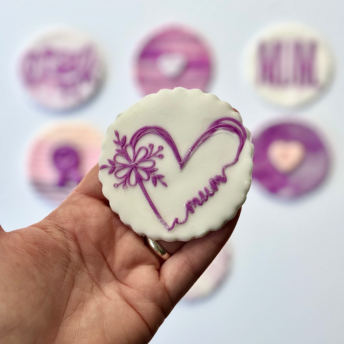 Mother’s Day - Debossing - raising stamp - heart mum