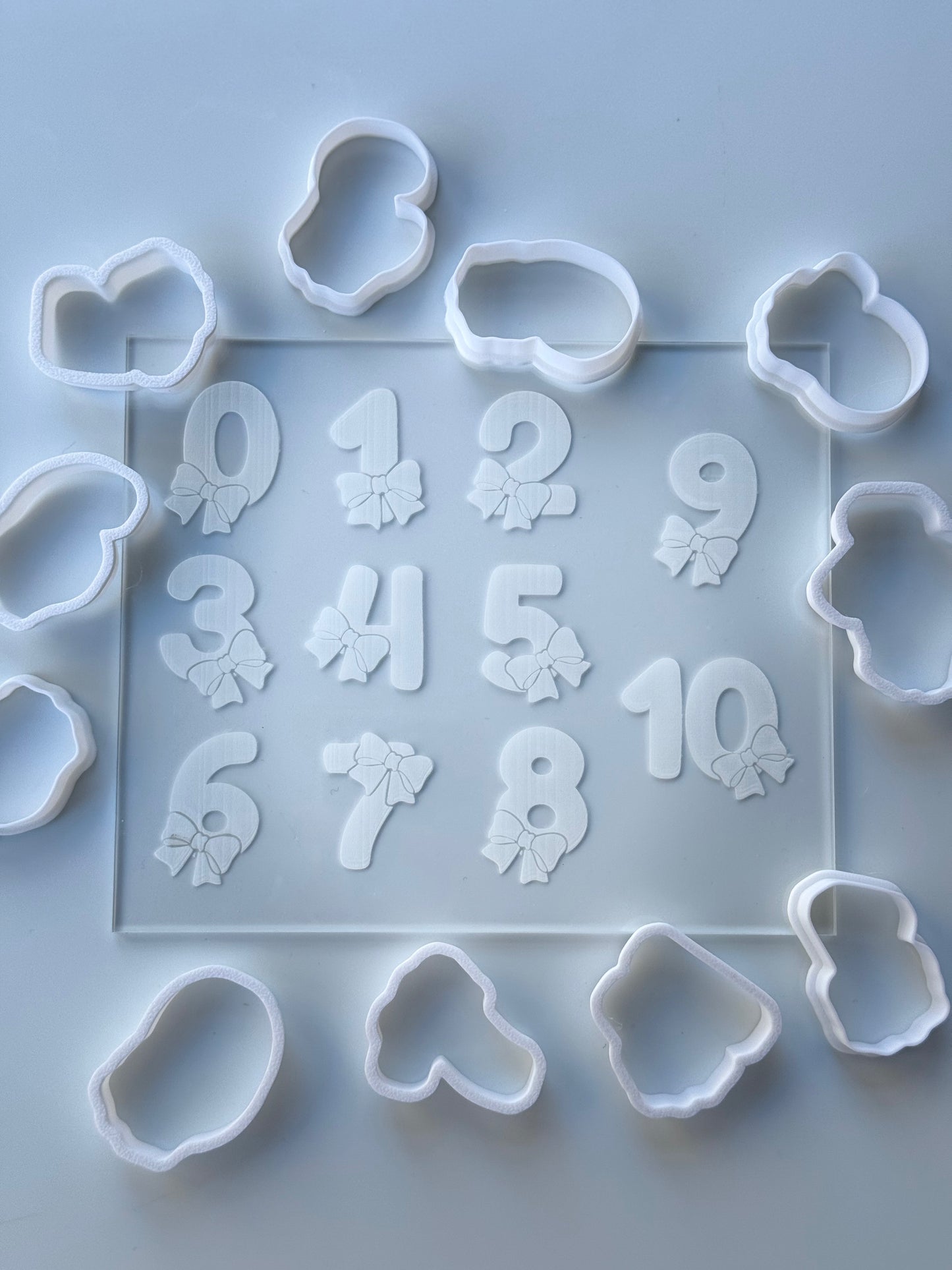 Bow numbers set debossing + matching cutter 1 to 10