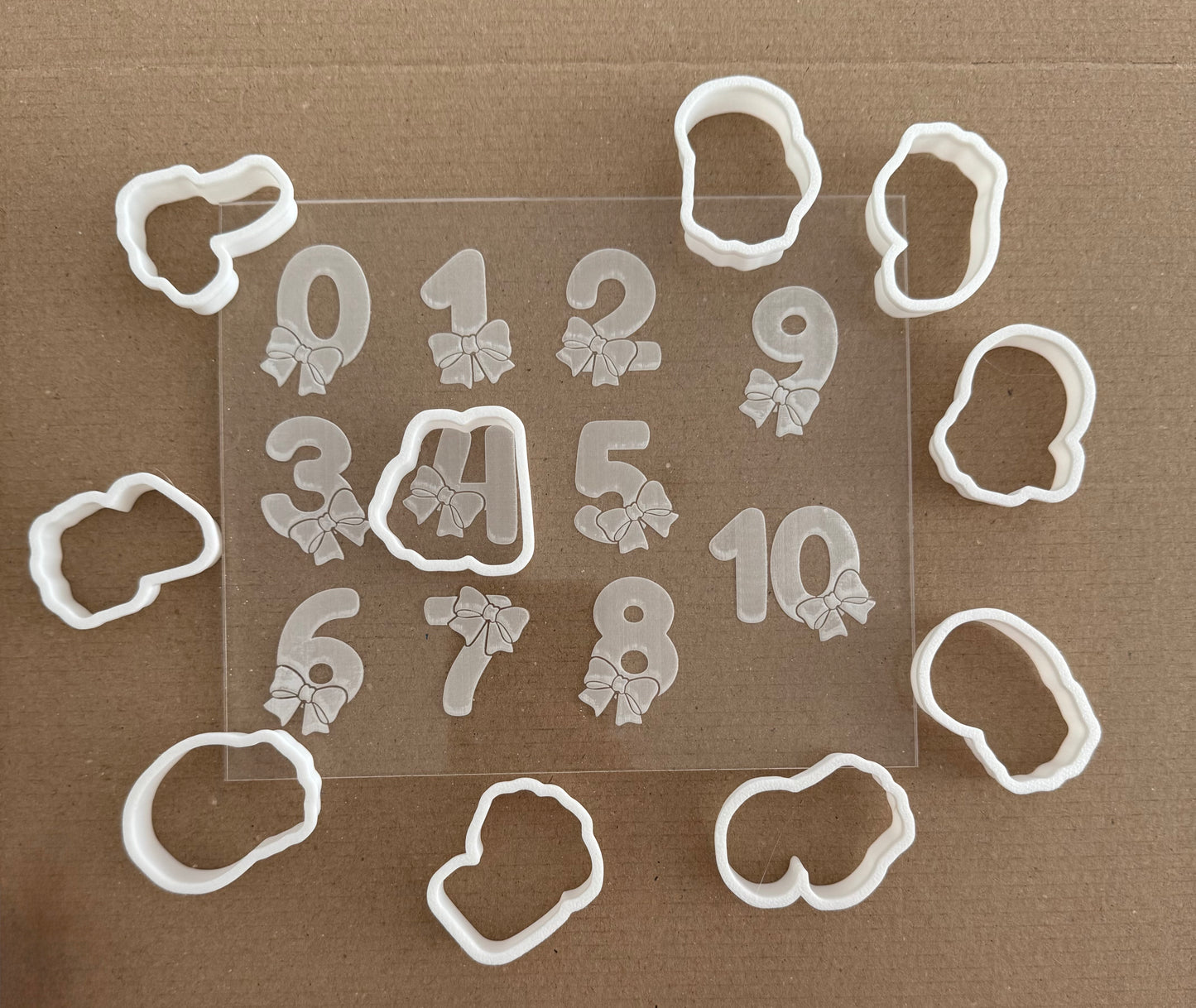 Bow numbers set debossing + matching cutter 1 to 10