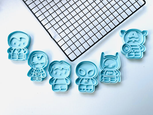 Super Heroes Cookie Cutter Sugarcraft Cake Decor fondant UK Seller MEG cookie cutters