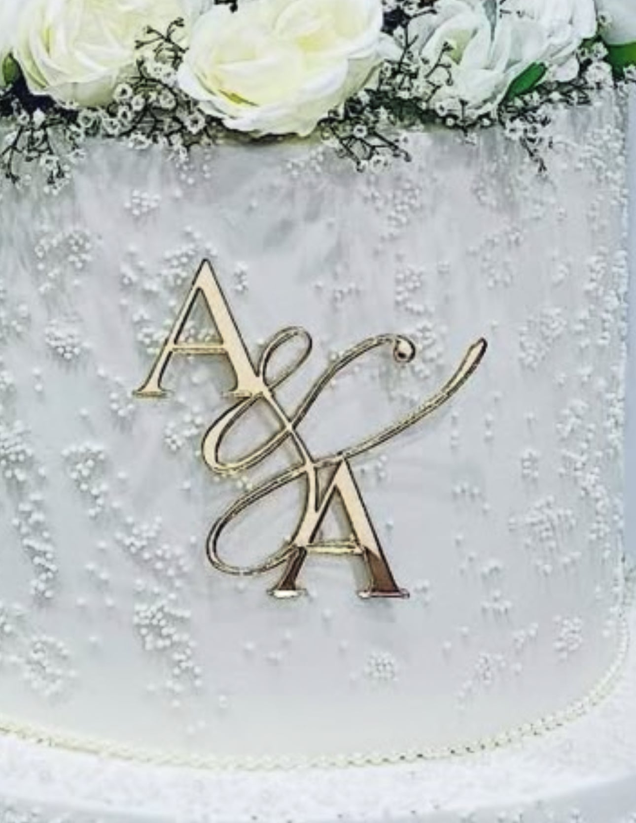 Custom Gold Mirror initial charm