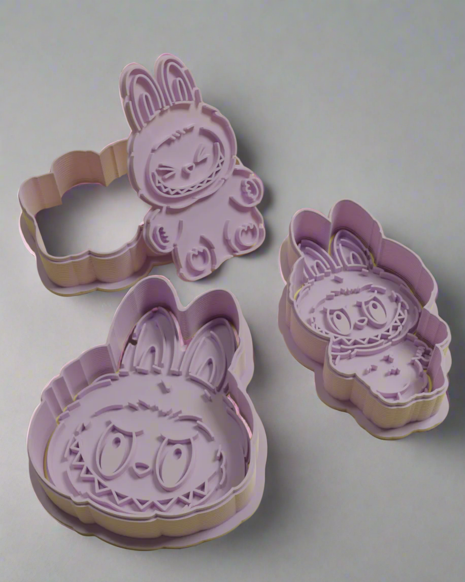 cartoon monster - set of 3 - cutter + stamp