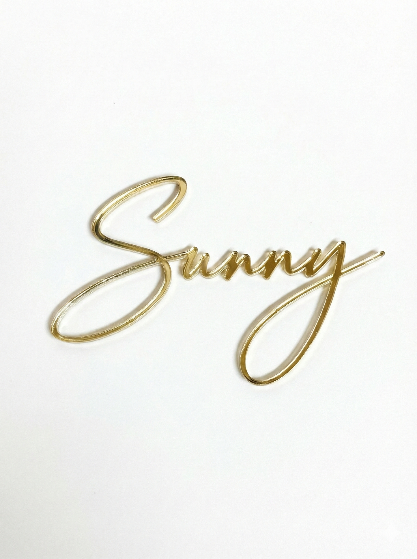 Personalised gold mirror name topper