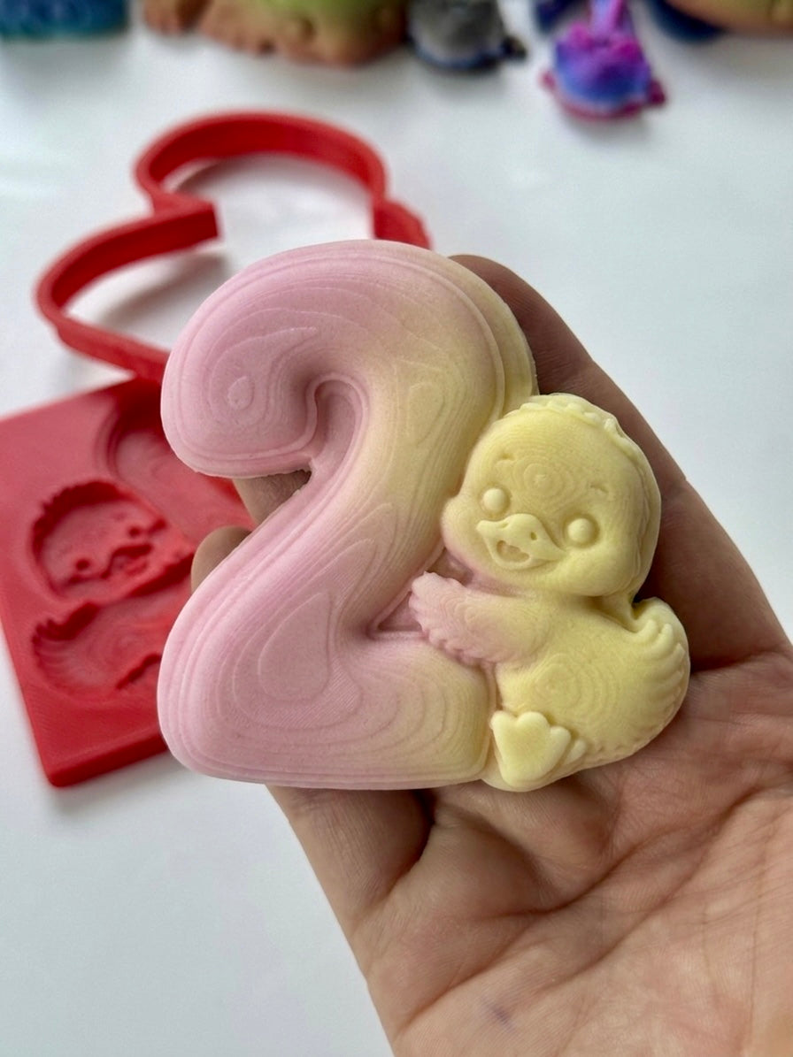 Duck Number 2 3d mould debossing + cutter