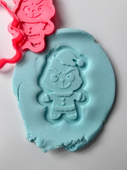 Christmas - Grinch Gingerbread - 3d debossing and matching cutter